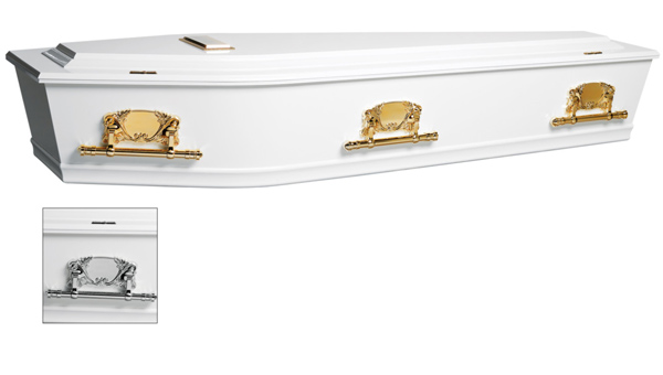 MDF_White-Sterling Status White Funeral Casket