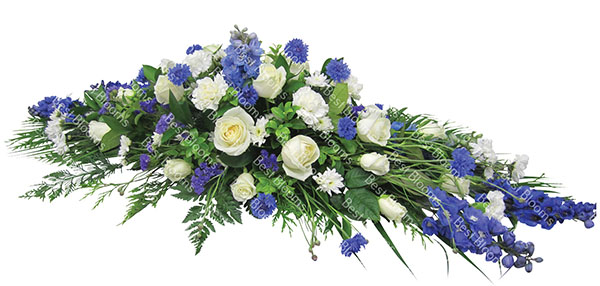 blue-white-summer-spray Coastal Breeze Natural Spray Funeral Flowers