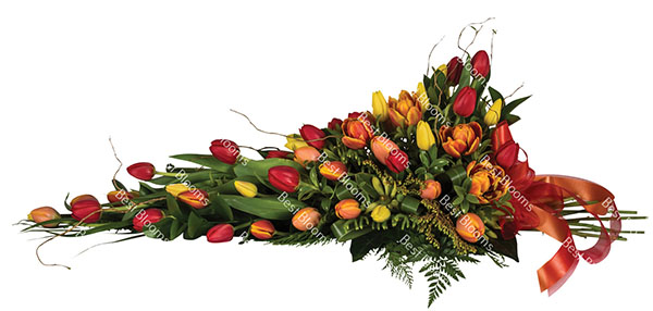 spring-tulips Spring Tulips Natural Spray Funeral Flowers