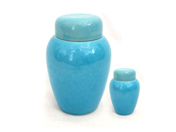 Ceramic Copper Blue Urn