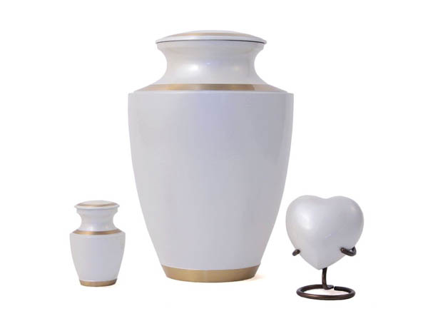 Classic Three Bands Cremation Urn for Ashes in Gold