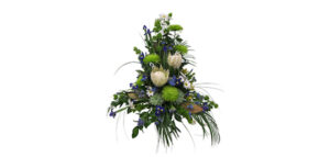 White Protea Side Arrangement Funeral Flowers